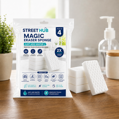 🧽 Street Hub Magic Eraser Sponge – Pack of 4
