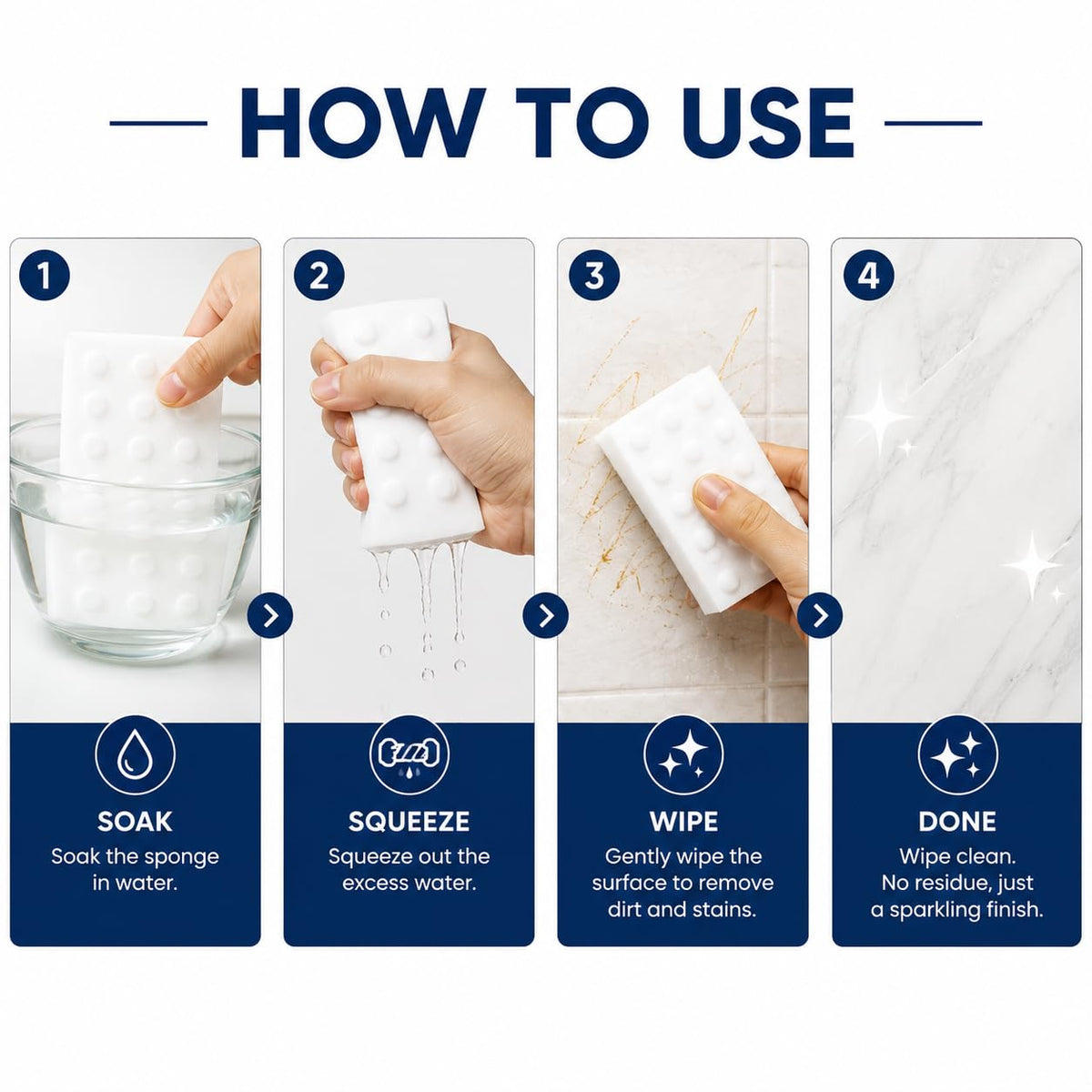 🧽 Street Hub Magic Eraser Sponge – Pack of 4