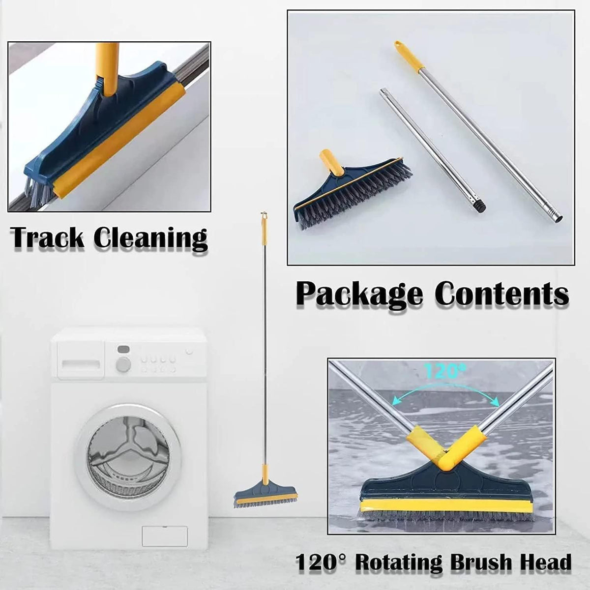 3-in-1 Bathroom Cleaning Brush with Wiper