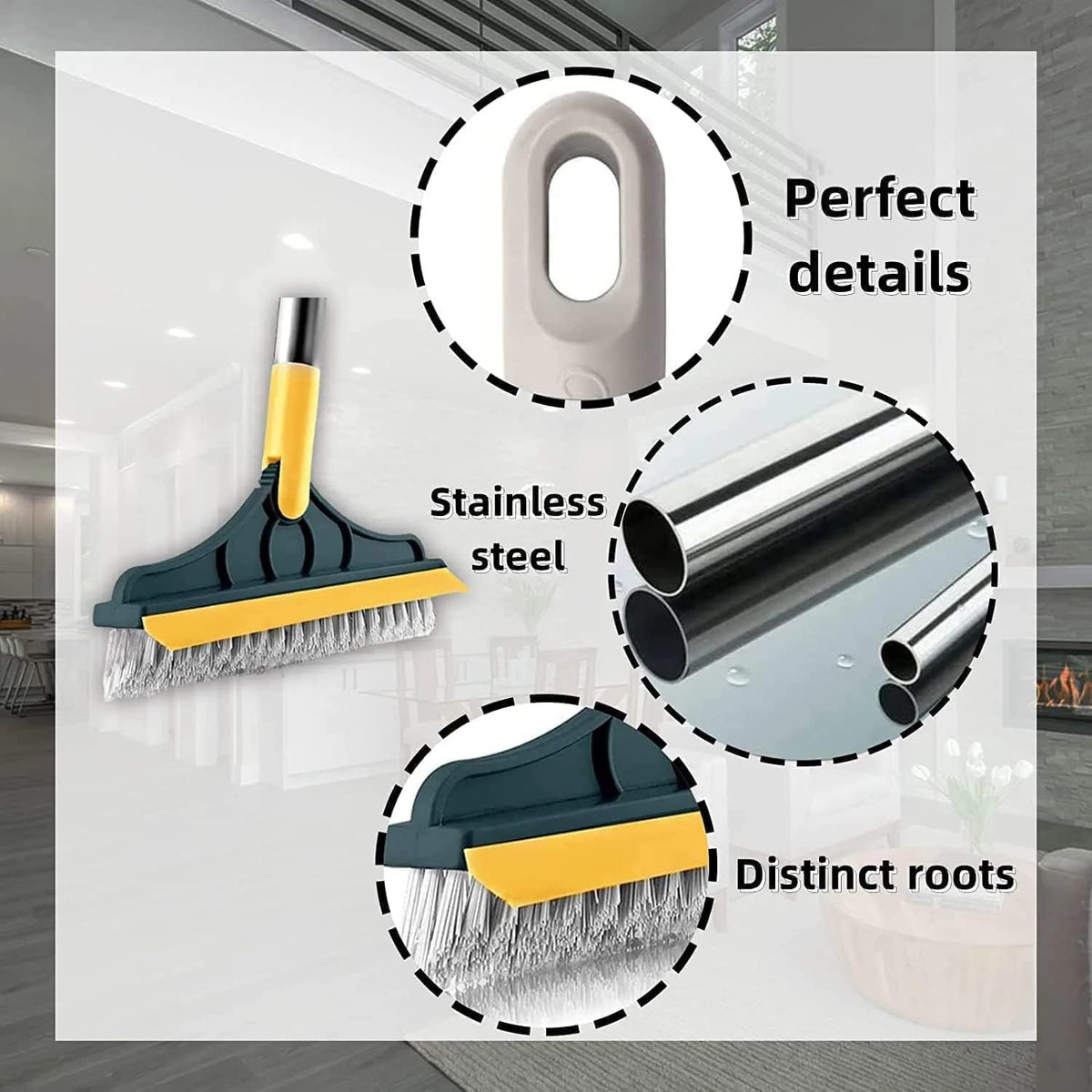 3-in-1 Bathroom Cleaning Brush with Wiper