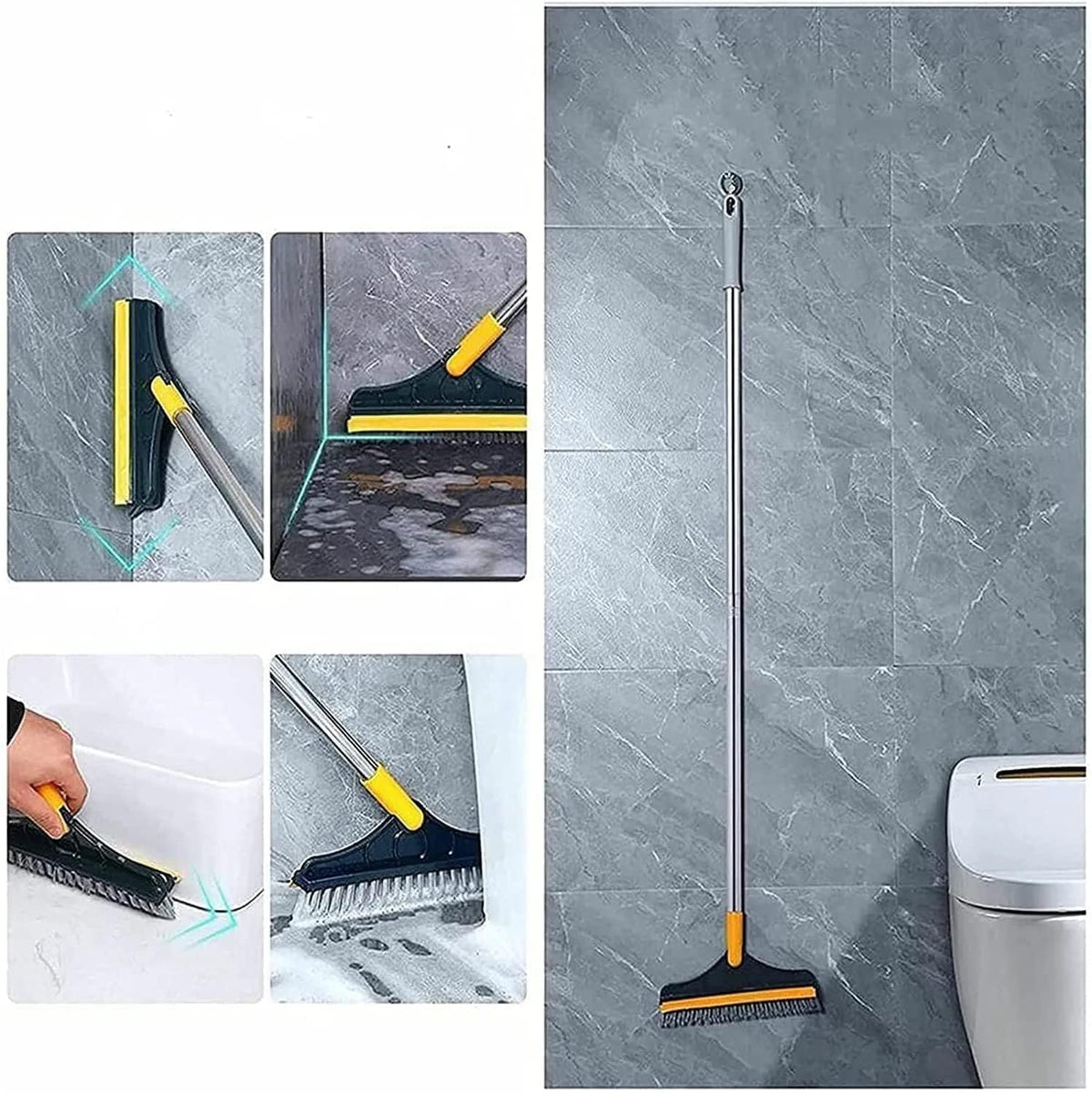 3-in-1 Bathroom Cleaning Brush with Wiper